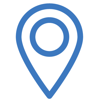 a location icon with blue color